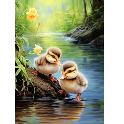 CEOVR Diamond Painting Kit Erwachsene Tier,Diamond-painting Enten,30x40 cm Diamant Paintings Kit,5D DIY Diamond Painting Bilder Set Blumen,Geschenk für Freunde von CEOVR