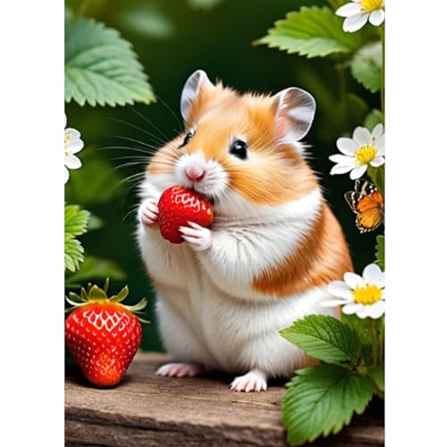 CEOVR Diamond Painting Kit Erwachsene Tier Diamond-painting,30x40 cm Hamster Diamant Paintings Kit,5D DIY Diamond Painting Bilder Set Maus Isst Beeren,Crystal Art Set CEOVR Diamond Painting Kit Erwachsene Tier Diamond-painting,30x40 cm Hamster Diamant Paintings Kit,5D DIY Diamond Painting Bilder Set Maus Isst Beeren,Crystal Art Set von CEOVR