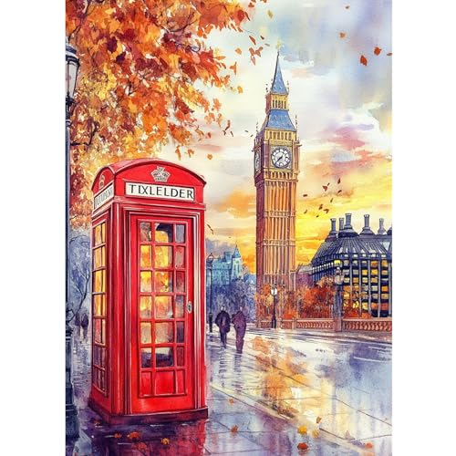 CEOVR Diamond Painting Kits Erwachsene 5d Diamant Painting Kits,Diamond Painting Bilder,30x40 cm Diamond-painting Set,DIY Diamond Painting Bilder Set (red orange grey) von CEOVR