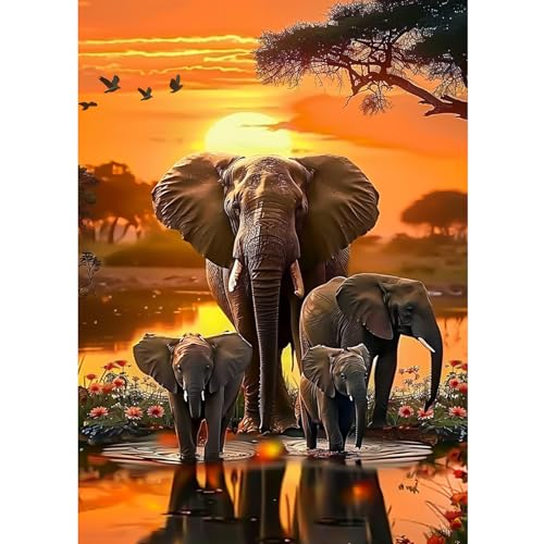 CEOVR Elefant Diamond Painting Bilder Kit Erwachsene,5D Diamond-painting 30x40cm,Elefanten Familie Diamant Art Set CEOVR Elefant Diamond Painting Bilder Kit Erwachsene,5D Diamond-painting 30x40cm,Elefanten Familie Diamant Art Set von CEOVR