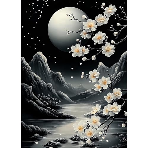 CEOVR Landschaft Diamond Painting Bilder Kit Erwachsene,5D Diamond-painting 30x40cm,Blumen und Heller Mond CEOVR Landschaft Diamond Painting Bilder Kit Erwachsene,5D Diamond-painting 30x40cm,Blumen und Heller Mond von CEOVR