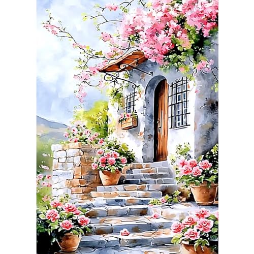 CEOVR Landschaft Diamond Painting Bilder Kit Erwachsene,5D Diamond-painting 30x40cm,Haus und Blumen Diamant Malerei für die Heimdekoration CEOVR Landschaft Diamond Painting Bilder Kit Erwachsene,5D Diamond-painting 30x40cm,Haus und Blumen Diamant Malerei für die Heimdekoration von CEOVR
