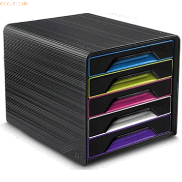 CEP Schubladenbox 5 Fächer 7-111 G schwarz/gloss mehrfarbig von CEP