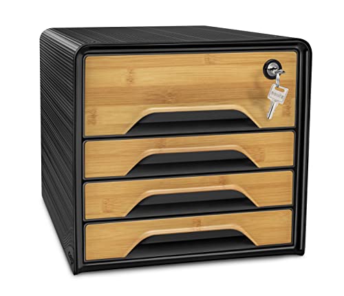 CEP Schubladenbox Secure mit 4 Schubladen und Zylinderschloss Smoove Silva von CEP