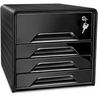 cep Schubladenbox Smoove Secure  schwarz 107311011, DIN A4 mit 4 Schubladen von CEP
