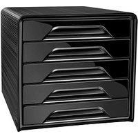 cep Schubladenbox Smoove  schwarz 107111011, DIN A4 mit 5 Schubladen von CEP