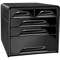 cep Schubladenbox Smoove  schwarz 1072130011, DIN A4 mit 5 Schubladen von CEP