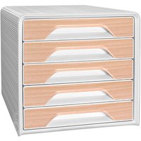 cep Schubladenbox Smoove weiß/Buche 1071111021, DIN A4 mit 5 Schubladen cep Schubladenbox Smoove weiß/Buche 1071111021, DIN A4 mit 5 Schubladen von CEP
