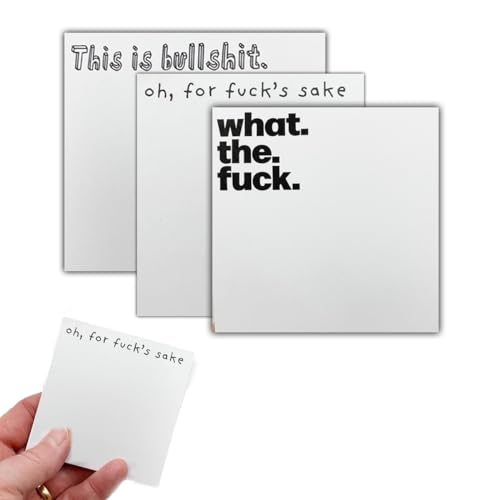 CERAVI Funny Sticky Note, What The Fuck Sticky Notepad, Snarky Novelty Office Supplies, White Elephant Gift, Funny Rude Office Desk Accessory Gifts for Friends, Co-Workers, Boss (A Set of 3) von CERAVI