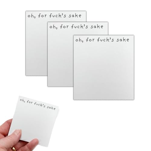 CERAVI Funny Sticky Note, What The Fuck Sticky Notepad, Snarky Novelty Office Supplies, White Elephant Gift, Funny Rude Office Desk Accessory Gifts for Friends, Co-Workers, Boss (oh, for fuck's Sake) von CERAVI