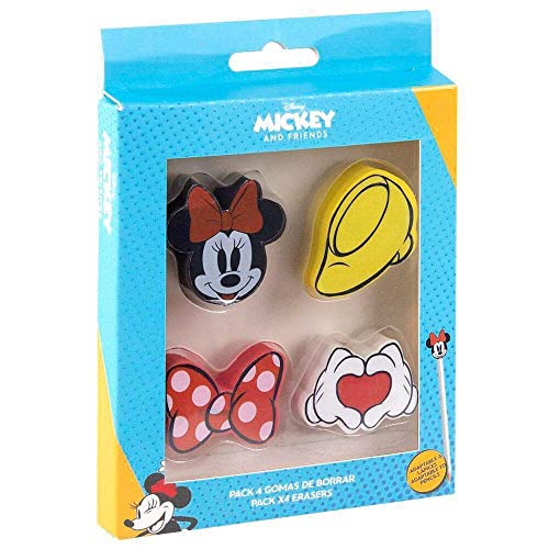 CERDÁ LIFE'S LITTLE MOMENTS - Minnie Mouse Set 4 Radiergummi Kinder Schule mit Motiv - Offizielle Disney Lizenz, Mehrfarbig, Einheitsgröße von CERDÁ LIFE'S LITTLE MOMENTS