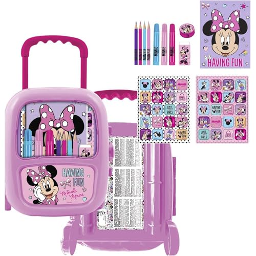 CERDÁ LIFE'S LITTLE MOMENTS Schreibwaren-Set Trolley Minnie – Federmäppchen mit Rollen für Mädchen | Kreativ-Set mit Stickern, Bleistiften und Malblättern von Minnie Mouse von CERDÁ LIFE'S LITTLE MOMENTS
