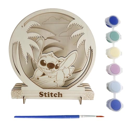 Farbige Holzfiguren – Set mit Figuren zum Bemalen mit Stitch-Design, aus Naturholz für künstlerische Aktivitäten, Basteln und kreative Dekoration Farbige Holzfiguren – Set mit Figuren zum Bemalen mit Stitch-Design, aus Naturholz für künstlerische Aktivitäten, Basteln und kreative Dekoration von CERDÁ LIFE'S LITTLE MOMENTS
