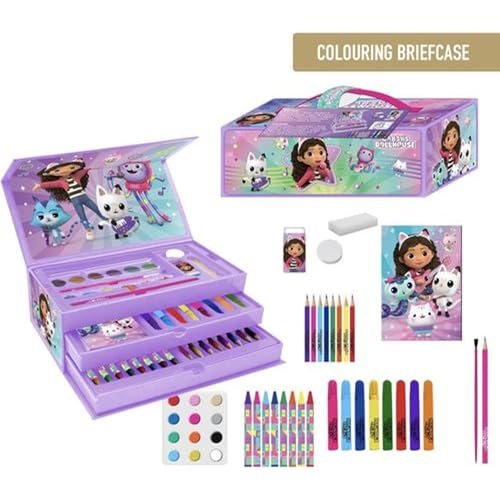 Gabbys Puppenhaus-Kunstkoffer mit Bleistiften, Buntstiften, Markern und Wasserfarben – Komplettes Kreativset für Kinder mit Schubladen für Mädchen, die Gabbys Puppenhaus-Fans sind Gabbys Puppenhaus-Kunstkoffer mit Bleistiften, Buntstiften, Markern und Wasserfarben – Komplettes Kreativset für Kinder mit Schubladen für Mädchen, die Gabbys Puppenhaus-Fans sind von CERDÁ LIFE'S LITTLE MOMENTS