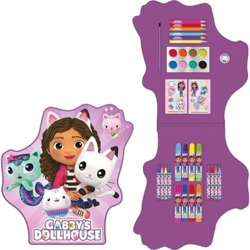 Gabbys Puppenhaus-Kunstset mit speziell geformtem Koffer und farbenfrohem Zubehör – Kreativset für Kinder mit Wasserfarben, Buntstiften und Markern für Mädchen und Gabbys Puppenhaus-Fans Gabbys Puppenhaus-Kunstset mit speziell geformtem Koffer und farbenfrohem Zubehör – Kreativset für Kinder mit Wasserfarben, Buntstiften und Markern für Mädchen und Gabbys Puppenhaus-Fans von CERDÁ LIFE'S LITTLE MOMENTS