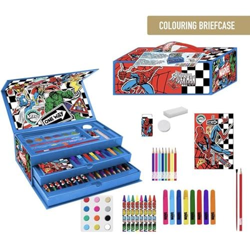 Marvel Avengers 50-teiliges Schreibwarenset mit Kinder-Aktentasche, Buntstiften, Markern und Zeichenzubehör – Avengers-Schreibwaren-Kreativset mit Superhelden-Design von CERDÁ LIFE'S LITTLE MOMENTS