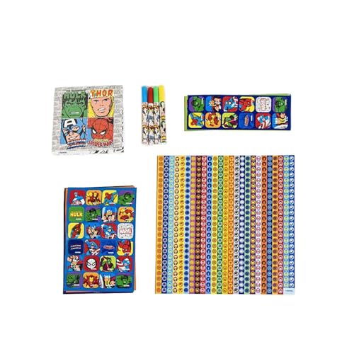 Marvel Sticker Set - Enthält 1000 Sticker in Verschiedenen Größen - Perfekt für Scrapbooking - Farbig und Schwarz-Weiß - Original Produkt in Spanien Designed von CERDÁ LIFE'S LITTLE MOMENTS