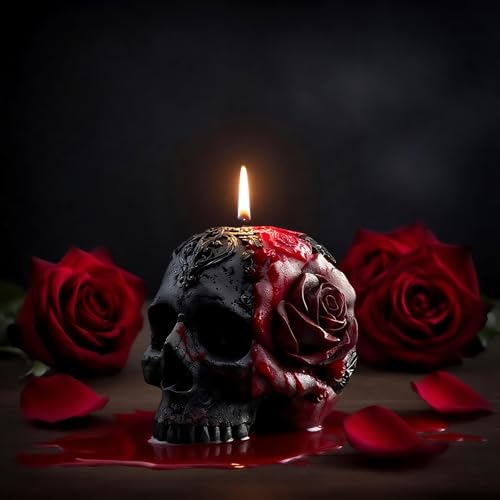 3D-Kerzenform mit Totenkopf-Blüte, Halloween-Kerzenform, Gothic-Harzguss-Silikonformen für Epoxidharz, perfekt für Kerzenherstellung, Wachs, Aromatherapie und DIY, Handarbeit, festliche, seltsame 3D-Kerzenform mit Totenkopf-Blüte, Halloween-Kerzenform, Gothic-Harzguss-Silikonformen für Epoxidharz, perfekt für Kerzenherstellung, Wachs, Aromatherapie und DIY, Handarbeit, festliche, seltsame von CERECO