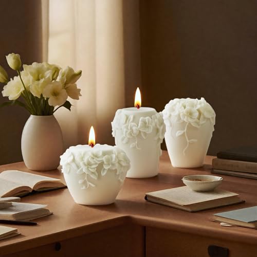 3D-Silikonformen aus Rattan-Blumen, Epoxidharz, für handgefertigte Seifen und Aromatherapie, Kerzenherstellung, perfekt für Hochzeit, Heimdekoration, 3 Stück 3D-Silikonformen aus Rattan-Blumen, Epoxidharz, für handgefertigte Seifen und Aromatherapie, Kerzenherstellung, perfekt für Hochzeit, Heimdekoration, 3 Stück von CERECO