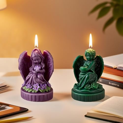 Engel-Silikon-Kerzenformen zur Kerzenherstellung, Engelsform für Jungen, Mädchen, Baby, Kunstharz, Gießform für Epoxidharz, Aromatherapie, DIY-Seife und Heimdekoration, 2 Stück Engel-Silikon-Kerzenformen zur Kerzenherstellung, Engelsform für Jungen, Mädchen, Baby, Kunstharz, Gießform für Epoxidharz, Aromatherapie, DIY-Seife und Heimdekoration, 2 Stück von CERECO