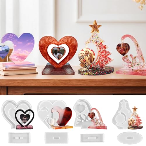 Silikonharzformen für Fotorahmen, Herzform, Liebesbrief und Weihnachtsbaum, Silikonformen für Epoxidharz, DIY-Bilderrahmen, Harzgussformen, Kunsthandwerk Tisch, Heimdekoration, Geschenke Silikonharzformen für Fotorahmen, Herzform, Liebesbrief und Weihnachtsbaum, Silikonformen für Epoxidharz, DIY-Bilderrahmen, Harzgussformen, Kunsthandwerk Tisch, Heimdekoration, Geschenke von CERECO