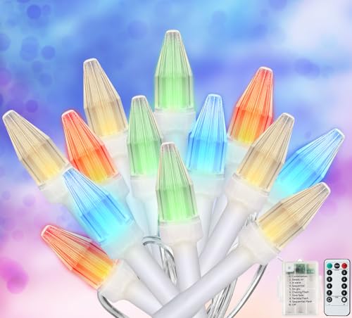 2PACK Lichterkette Innen Außen Batterie 6M 60LED Mini Glühbirne Lichterkette Weihnachten,Timer Fernbedienung Wasserdichte Lichterkette Weihnachtsbaum(RGB) von CERIAL