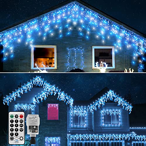 CERIAL 20M 540LEDs Eisregen Lichterkette Außen Weihnachten Lichtvorhang Eiszapfen Lichterkette mit 108 Tropfen, Outdoor Weihnachten Urlaub Hochzeit Dekorationen, Blau+Weiß CERIAL 20M 540LEDs Eisregen Lichterkette Außen Weihnachten Lichtvorhang Eiszapfen Lichterkette mit 108 Tropfen, Outdoor Weihnachten Urlaub Hochzeit Dekorationen, Blau+Weiß von CERIAL