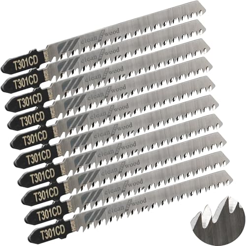 CESFONJER 10 Stück Jigsaw Klingen Set mit Storage Tube, Erweitertes T301CD, Stichsägeblatt zum Schneiden optimiert für das Schneiden von Holz, PVC und Kunststoff. CESFONJER 10 Stück Jigsaw Klingen Set mit Storage Tube, Erweitertes T301CD, Stichsägeblatt zum Schneiden optimiert für das Schneiden von Holz, PVC und Kunststoff. von CESFONJER