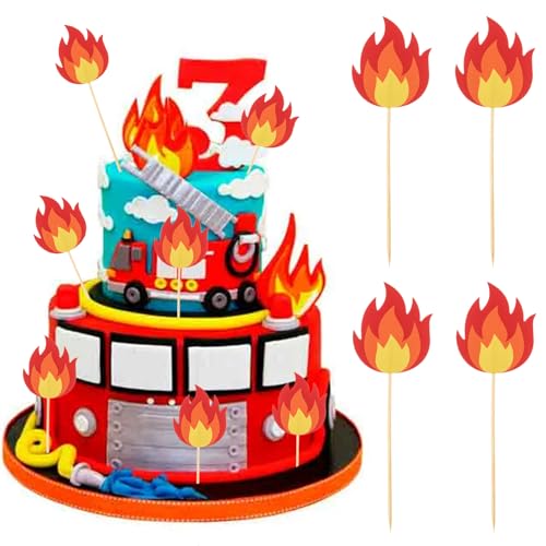 48 Stück Feuerwehrauto-Kuchenaufsätze 48 Stück Feuerwehrauto-Kuchenaufsätze von CESTAME