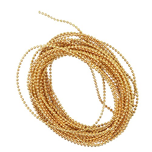 Band für Geschenkverpackungen, 5 Meter Kunststoffperlen, Perlenband, Schnurkette for Hochzeitshandwerk, Gold, Silber, 15 mm – Gold (Color : Gold) von CETEOR