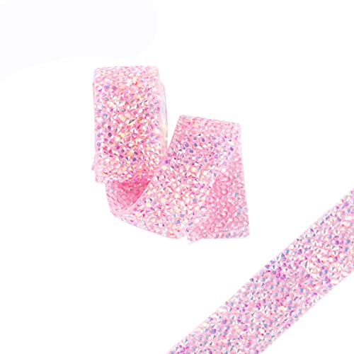 Nähen trimmen, 0,87 yds Strassbandbesatz/selbstklebende Kristallbandbesatz Banding Gürtelwickelrolle for DIY Schuhe Banding Kleidungsstück (Color : SZJT 57, Size : 0.59in) von CETEOR