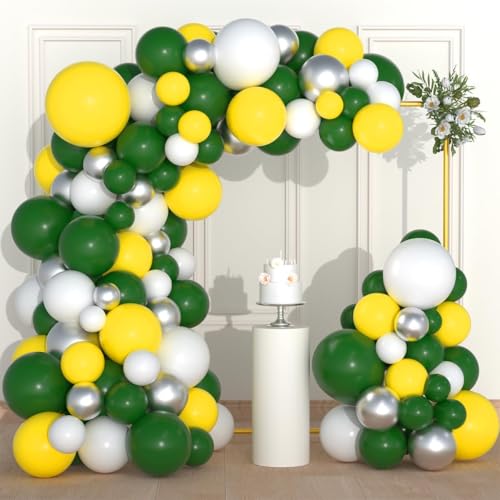 Dunkelgrün Gelb Weiß Ballonbogen Girlande Kit - Dunkelgrün Gelb Ballons Silber Ballon für Geburtstag Hochzeit Braut Dusche Jahrestag Party Dekorationen Dunkelgrün Gelb Weiß Ballonbogen Girlande Kit - Dunkelgrün Gelb Ballons Silber Ballon für Geburtstag Hochzeit Braut Dusche Jahrestag Party Dekorationen von CEUQIESO
