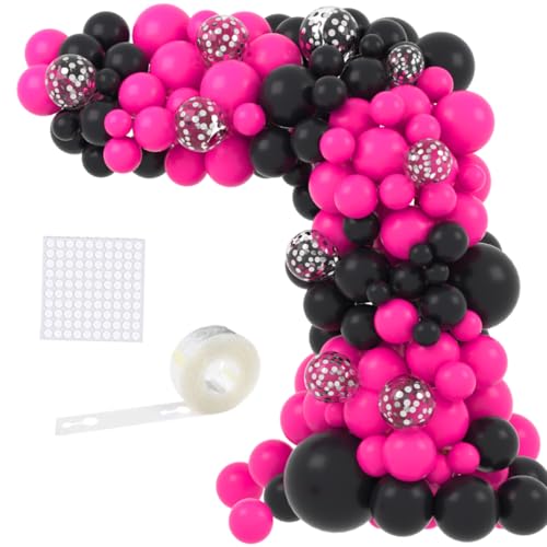 Rose Red Hot Pink und Schwarz Ballon Girlande Bogen Kit - Rose Red Hot Pink Schwarz Ballons Silber Konfetti Ballons für Mädchen Geburtstag Baby Dusche Graduierung Bachelorette Party Dekoratio Rose Red Hot Pink und Schwarz Ballon Girlande Bogen Kit - Rose Red Hot Pink Schwarz Ballons Silber Konfetti Ballons für Mädchen Geburtstag Baby Dusche Graduierung Bachelorette Party Dekoratio von CEUQIESO