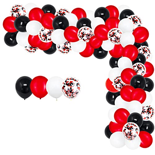 Rot Schwarz Weiß Konfetti Luftballons Girlande - 109 Stück 12 Zoll Rot Schwarz Silber Konfetti Ballons für Casino Minnie Maus Geburtstag Abschluss Ruhestand Neujahr Valentinstag Party Dekorationen Rot Schwarz Weiß Konfetti Luftballons Girlande - 109 Stück 12 Zoll Rot Schwarz Silber Konfetti Ballons für Casino Minnie Maus Geburtstag Abschluss Ruhestand Neujahr Valentinstag Party Dekorationen von CEUQIESO