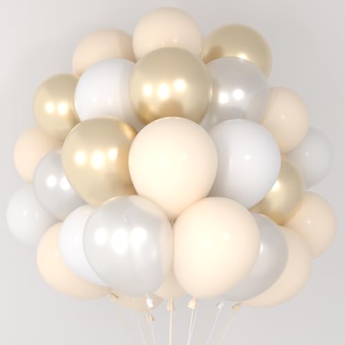 Weiß-Gold-Latex-Ballons, 60PCS Sand weiß und metallischen Champagner Gold Ballons 12 Zoll Perle klar Ballons für Geburtstag, Graduierung, Baby-Dusche, Hochzeit Party Dekorationen Weiß-Gold-Latex-Ballons, 60PCS Sand weiß und metallischen Champagner Gold Ballons 12 Zoll Perle klar Ballons für Geburtstag, Graduierung, Baby-Dusche, Hochzeit Party Dekorationen von CEUQIESO