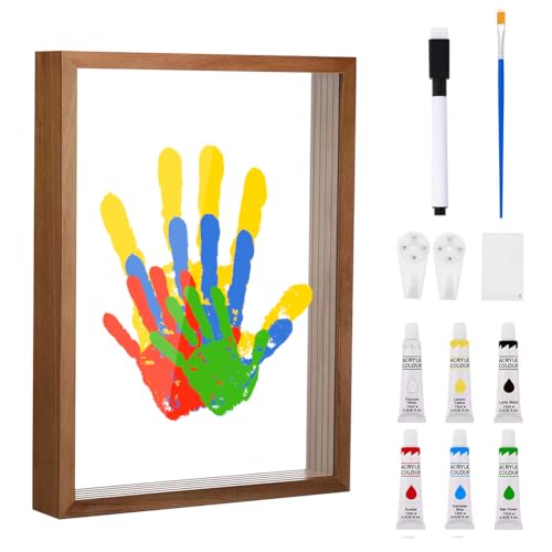 CEWROM Familien Handabdruck Set, Fußabdruck Set Baby und Handabdruck Familie mit Platz für 4, Clear Family Handprint Frame, DIY Neugeborenen-Andenken-Fotorahmen, Ungiftige Farben CEWROM Familien Handabdruck Set, Fußabdruck Set Baby und Handabdruck Familie mit Platz für 4, Clear Family Handprint Frame, DIY Neugeborenen-Andenken-Fotorahmen, Ungiftige Farben von CEWROM