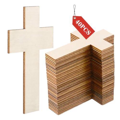 CEWROM Holzkreuz zum Bemalen, 40 Stück Dünne Kreuz Anhängers aus Sperr-Holz, Holz Kreuz Ornamente Perfekte Ausschnite für Handgemachte Graffiti Dekorative Malerei DIY Bastelsets für Familie CEWROM Holzkreuz zum Bemalen, 40 Stück Dünne Kreuz Anhängers aus Sperr-Holz, Holz Kreuz Ornamente Perfekte Ausschnite für Handgemachte Graffiti Dekorative Malerei DIY Bastelsets für Familie von CEWROM