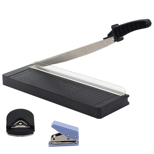CEWROM Papierschneider Bis 8 A4 Blatt Schneidleistung, Manuell Schneidemaschine Papierschneidemaschine mit Rutschfestem Griff Fotoschneider Hebelschneider für Papier und Fotos, höchste Präzision von CEWROM