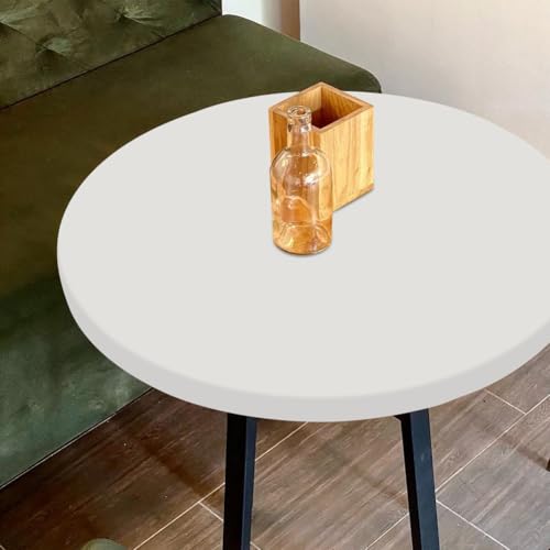 CEWROM Tischdecke Abwaschbar Rund, 120cm Outdoor Tischdecke, Wetterfest Gartentischdecke, Tischdecken Table Cloth für Garten Restaurant (Naturweiß) von CEWROM