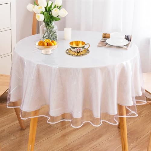 CEWROM Transparente Tischdecke Rund 180cm, Durchsichtige Tischdecke, Wasserdicht Durchsichtig Abwaschbar Glasklar Folie Outdoor Tischschutz Fettdicht Tischdecke Schutz zum Esstische Couchtische CEWROM Transparente Tischdecke Rund 180cm, Durchsichtige Tischdecke, Wasserdicht Durchsichtig Abwaschbar Glasklar Folie Outdoor Tischschutz Fettdicht Tischdecke Schutz zum Esstische Couchtische von CEWROM