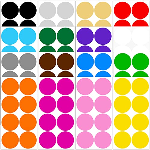 128 Stück 50MM Runde Punktaufkleber Farbkodierung Etiketten Markierungspunkte,Selbstklebende Farbige Punkten,Klebepunkte Bunt,für Klassenzimmer Büro Heim Klassifikation Kunst DIY(16 Farben) von CEXUN