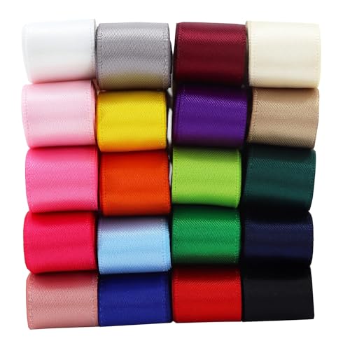 CEYERibon Gesicht SatinBand 20 Vollfarbband Sortiment, 16mm X 1.8m Jeder Gesamt 36m pro Paket, für Geschenk Verpackung Bänder für Handwerks Haar Bänder, Hochzeitsdekoration,Schleifen CEYERibon Gesicht SatinBand 20 Vollfarbband Sortiment, 16mm X 1.8m Jeder Gesamt 36m pro Paket, für Geschenk Verpackung Bänder für Handwerks Haar Bänder, Hochzeitsdekoration,Schleifen von CEYERibon