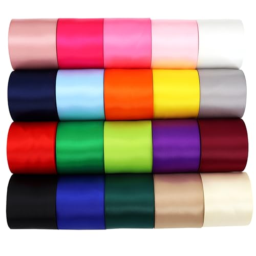 CEYERibon Gesicht SatinBand 20 Vollfarbband Sortiment, 50mm X 1.8m Jeder Gesamt 36m pro Paket, für Geschenk Verpackung Bänder für Handwerks Haar Bänder,Hochzeitsdekoration,Schleifen CEYERibon Gesicht SatinBand 20 Vollfarbband Sortiment, 50mm X 1.8m Jeder Gesamt 36m pro Paket, für Geschenk Verpackung Bänder für Handwerks Haar Bänder,Hochzeitsdekoration,Schleifen von CEYERibon