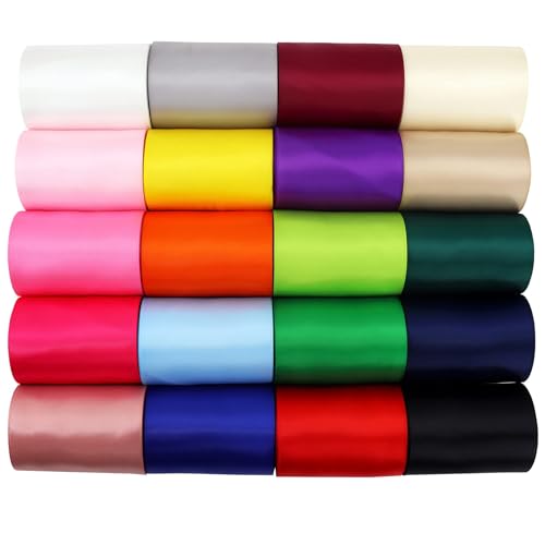 CEYERibon Gesicht SatinBand 20 Vollfarbband Sortiment, 75mm X 1.8m Jeder Gesamt 36m pro Paket, für Geschenk Verpackung Bänder für Handwerks Haar Bänder, Hochzeitsdekoration,Schleifen CEYERibon Gesicht SatinBand 20 Vollfarbband Sortiment, 75mm X 1.8m Jeder Gesamt 36m pro Paket, für Geschenk Verpackung Bänder für Handwerks Haar Bänder, Hochzeitsdekoration,Schleifen von CEYERibon