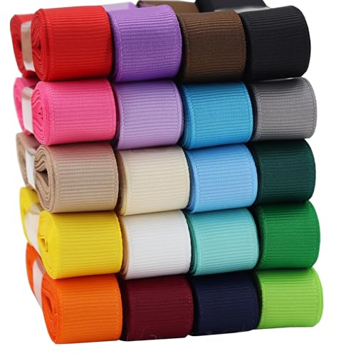 CEYERibon Grosgrain Ribbon, 20 Full Color Ribbon Colors 16mm*1.8m Each Total 36m per Package, Assortment 20 Colors Ribbon Perfect for Bows, Crafts, Gifts Packaging CEYERibon Grosgrain Ribbon, 20 Full Color Ribbon Colors 16mm*1.8m Each Total 36m per Package, Assortment 20 Colors Ribbon Perfect for Bows, Crafts, Gifts Packaging von CEYERibon