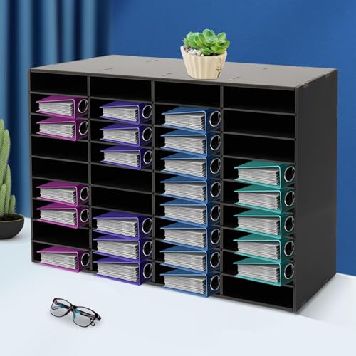 12/24/27/36 Fächer Literatur-Organizer, Desktop-Mail-Sortierer Studenten-Mailboxen, for Klassenzimmer, Büro, Zuhause, Klassenzimmer Mail Center Papieraufbewahrungsschrank(Black,36 Compartments) von CFDZCP
