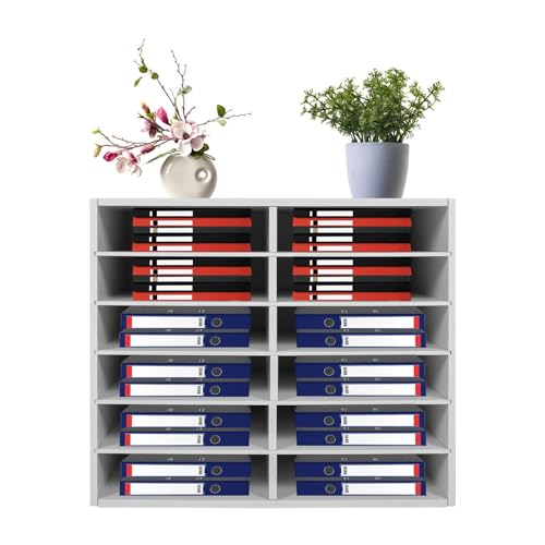 12/24/27/36 Fächer Literatur-Organizer, Desktop-Mail-Sortierer Studenten-Mailboxen, for Klassenzimmer, Büro, Zuhause, Klassenzimmer Mail Center Papieraufbewahrungsschrank(White,12 Compartments) von CFDZCP