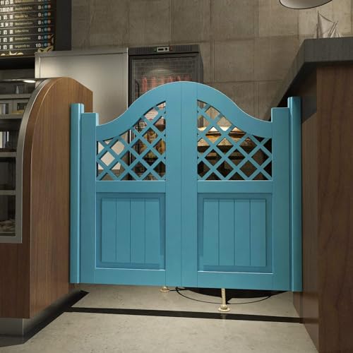 CFDZCP Cafe-Schwingtüren, Retro-Salontür Aus Massivholz, Inneneingangstrennwand for Flur, Küchentür, Bar, Halbhohe Türen Mit Scharnieren, Automatische Schließung(Blue,120x100cm(WxH)) von CFDZCP