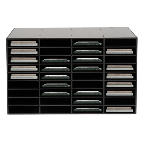 CFDZCP PVC-Postsortierer, Aktenhalter, Papier-Organizer, Aktenhalter for Literatur Auf Der Arbeitsplatte, Zeitschriftenregal Mit Mehreren Fächern for Büro, Zuhause, Schule(Black,36 Grids) von CFDZCP