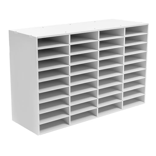 CFDZCP PVC-Postsortierer, Aktenhalter, Papier-Organizer, Aktenhalter for Literatur Auf Der Arbeitsplatte, Zeitschriftenregal Mit Mehreren Fächern for Büro, Zuhause, Schule(White,24 Grids) von CFDZCP